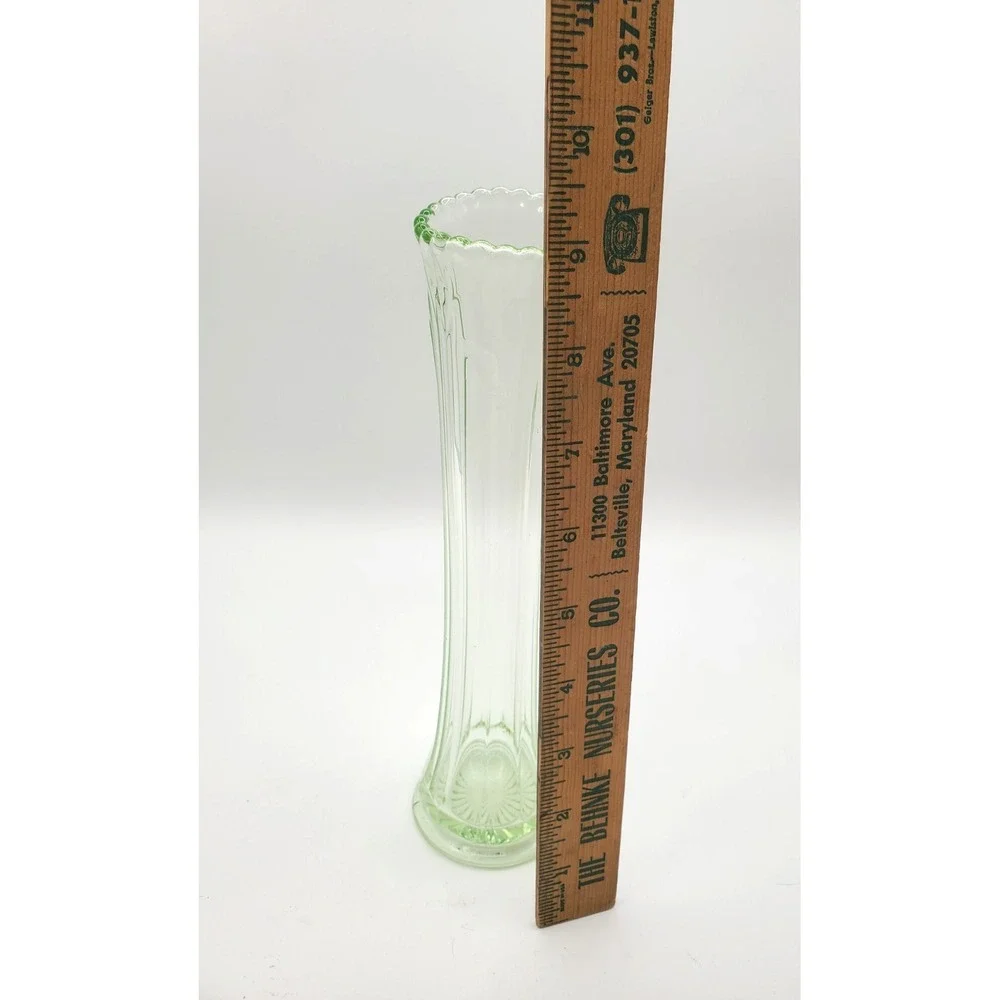 Vtg Uranium Swung Ribbed Glass 9